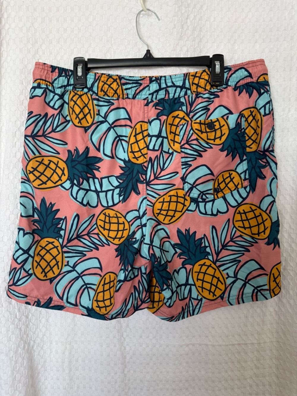 Original Use Pineapple Tropical Swim Trunks Men’s Large Pink Blue - Picture 3 of 4